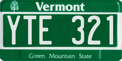 VT license plate YTE321