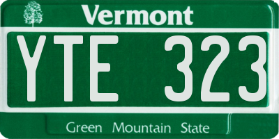 VT license plate YTE323