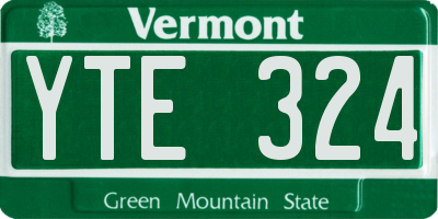 VT license plate YTE324