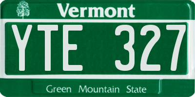 VT license plate YTE327