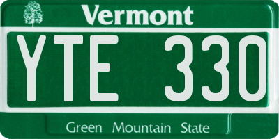 VT license plate YTE330