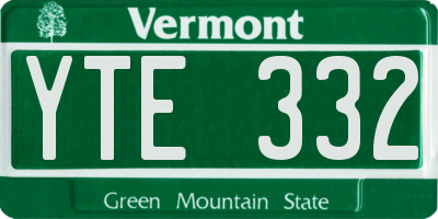 VT license plate YTE332