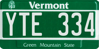 VT license plate YTE334