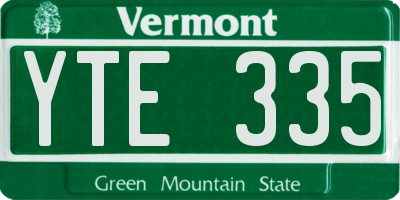 VT license plate YTE335