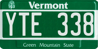VT license plate YTE338