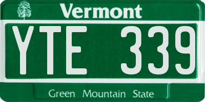 VT license plate YTE339