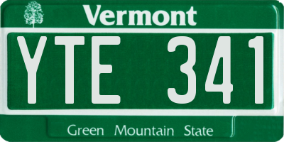 VT license plate YTE341