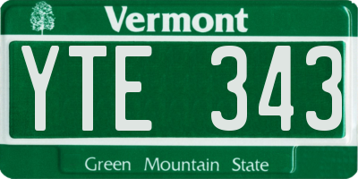 VT license plate YTE343
