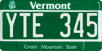 VT license plate YTE345
