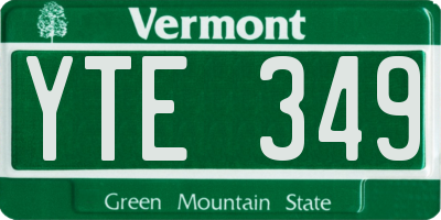 VT license plate YTE349