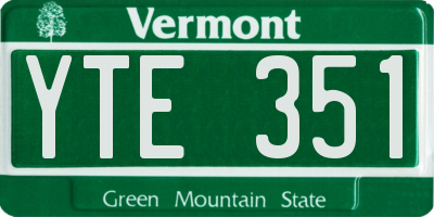 VT license plate YTE351