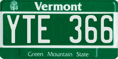 VT license plate YTE366