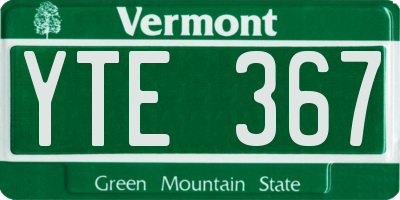 VT license plate YTE367
