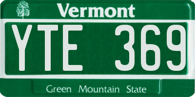 VT license plate YTE369