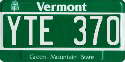 VT license plate YTE370