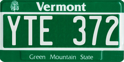 VT license plate YTE372