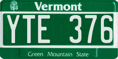 VT license plate YTE376