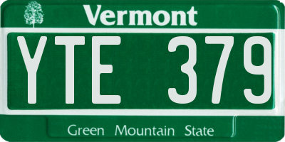 VT license plate YTE379