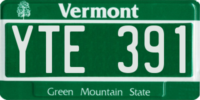 VT license plate YTE391