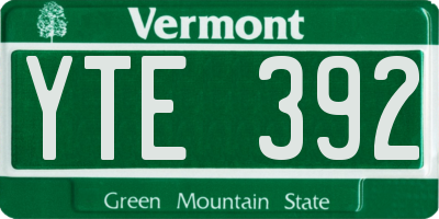 VT license plate YTE392