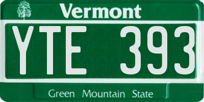 VT license plate YTE393