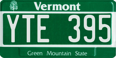 VT license plate YTE395