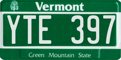 VT license plate YTE397