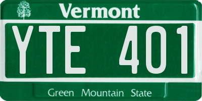 VT license plate YTE401