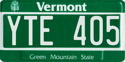 VT license plate YTE405