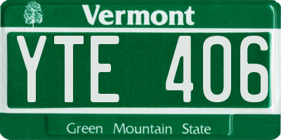 VT license plate YTE406