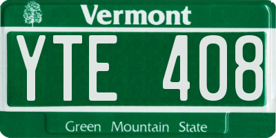 VT license plate YTE408