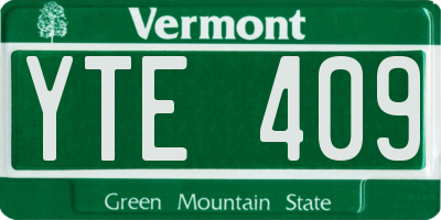 VT license plate YTE409