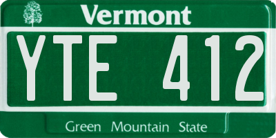 VT license plate YTE412