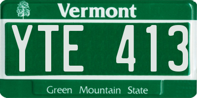 VT license plate YTE413
