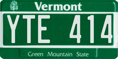 VT license plate YTE414