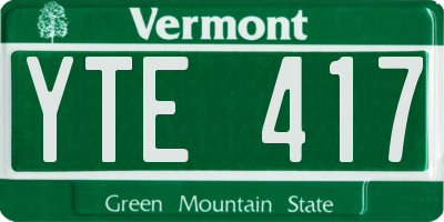 VT license plate YTE417
