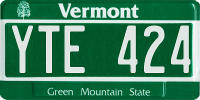 VT license plate YTE424
