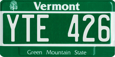 VT license plate YTE426