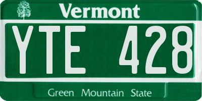 VT license plate YTE428