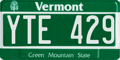VT license plate YTE429