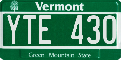 VT license plate YTE430