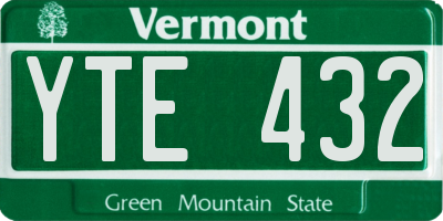 VT license plate YTE432