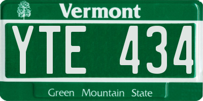 VT license plate YTE434