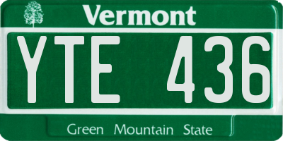 VT license plate YTE436