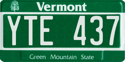 VT license plate YTE437