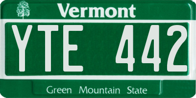 VT license plate YTE442