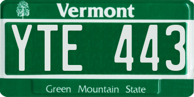 VT license plate YTE443