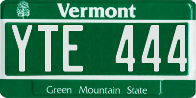 VT license plate YTE444