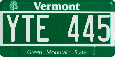 VT license plate YTE445