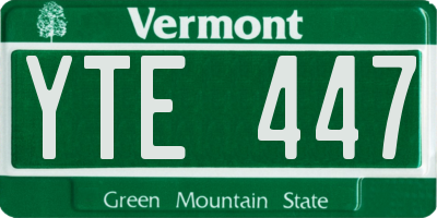 VT license plate YTE447